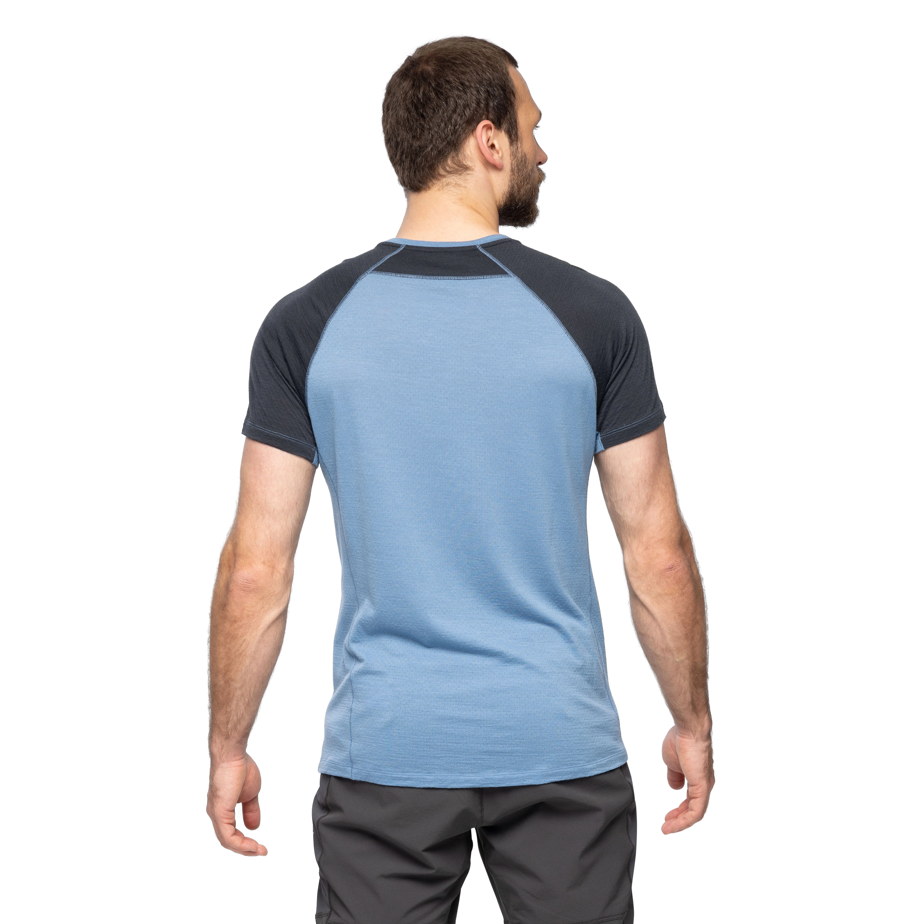 Y LightLine Merino Tee Men Elemental Blue / Dark Shadow Grey