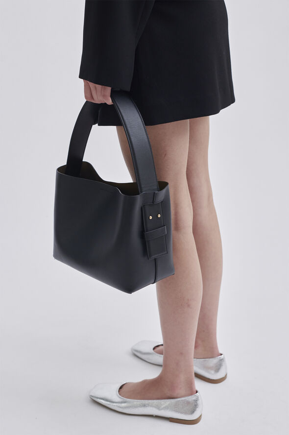 Second Female Leata Leather Bag Black silver