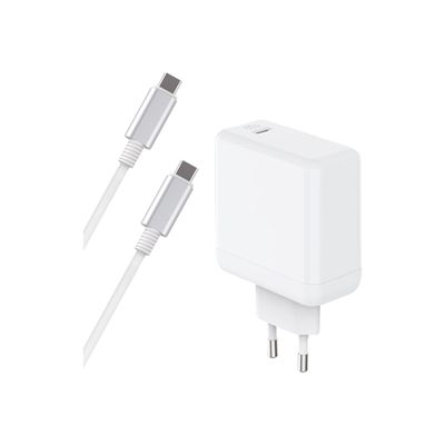 BIGBEN Connected - chargeur secteur pour smartphone - 65W - Power Delivry GaN + Cable USB C/ USB C - Blanc