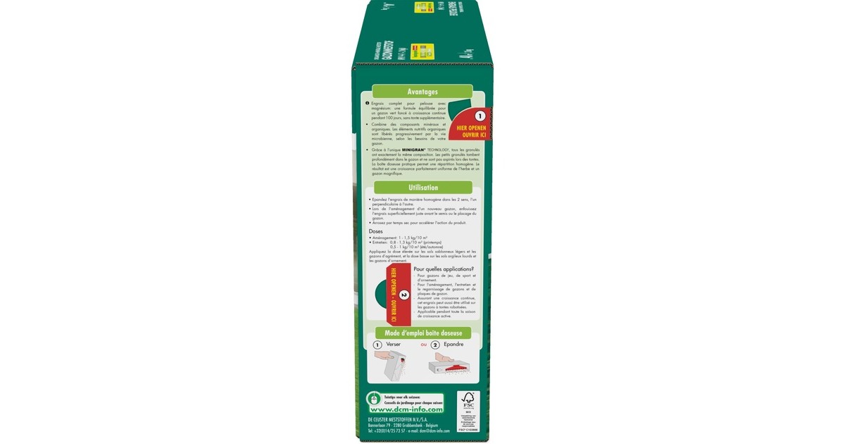 DCMGazonmeststof 3 kg  (Tot 40 m²)
