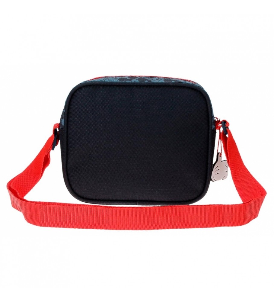 Bolsa de ombro pequena Joumma Bags Mickey Get Moving, vermelha e azul - 18x15x5cm -