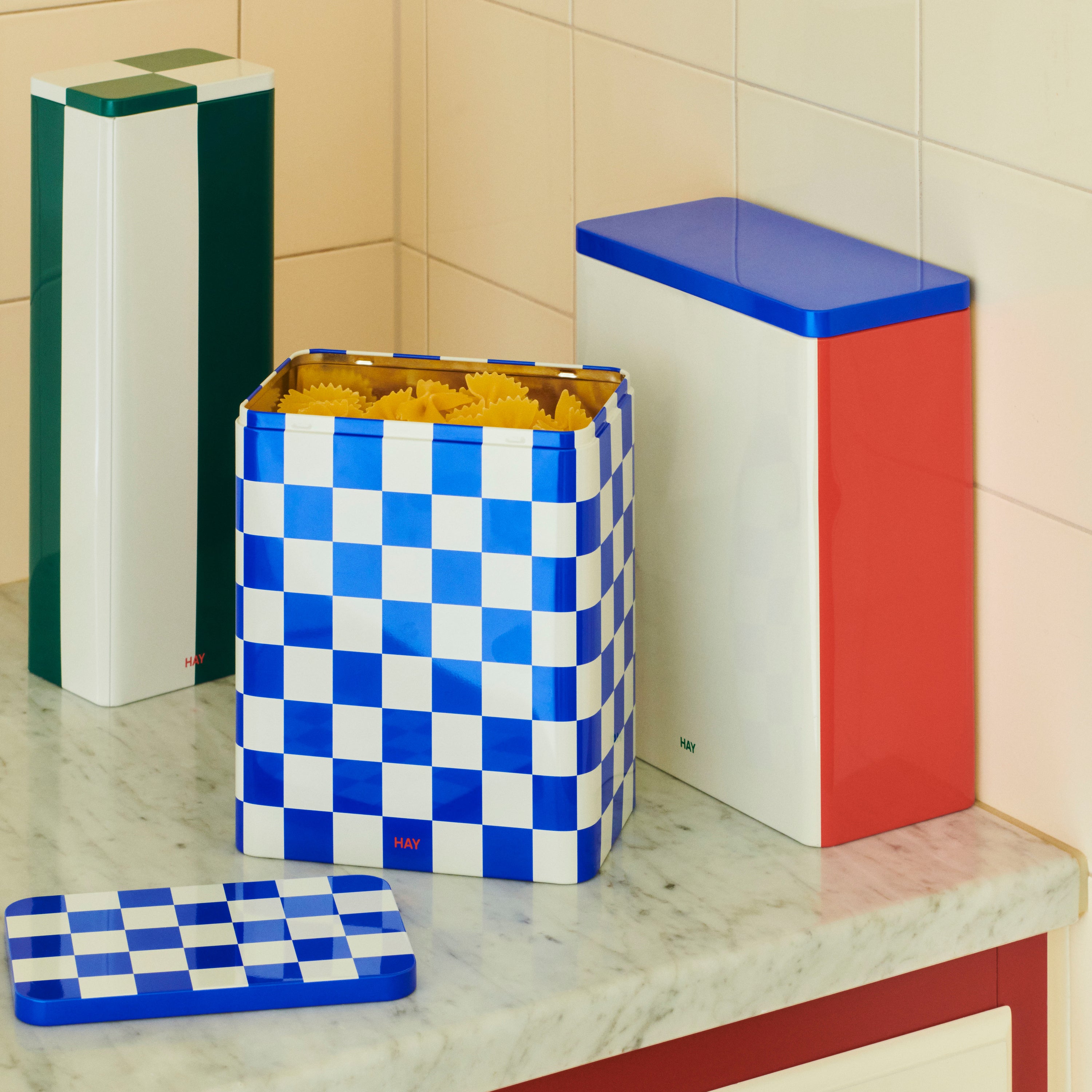 HAY Tin Voorraadblik X-Large - Off-White / Blue / Red