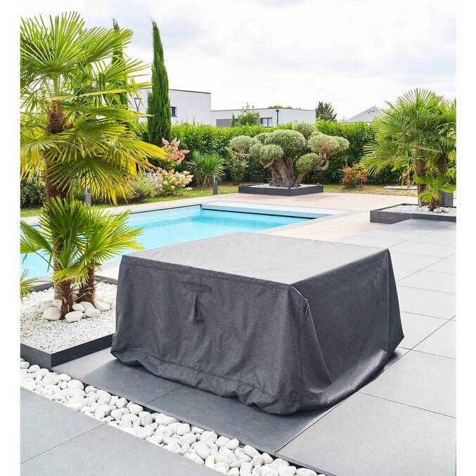 Housse de protection HAMBO pour table carrée Gris M