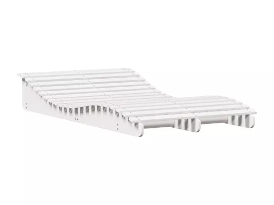 Chaise longue blanc 205x110x31,5 cm bois massif de pin