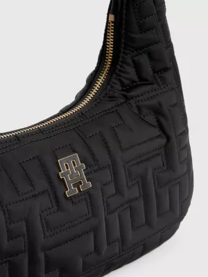 Bolsa Hobo de Ombro Chic com Monograma e Reciclada