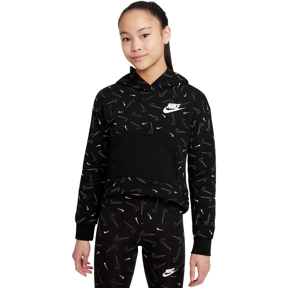 Nike Sportswear Hoodie Mädchen schwarz weiß