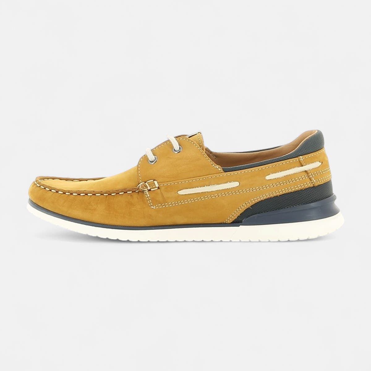 Chaussures bateau Homme en cuir jaune