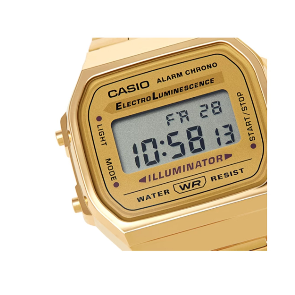 (36mm) Vintage Iconic Chronograph Unisex Armbanduhr Digital (A168WG-9EF) - Gold
