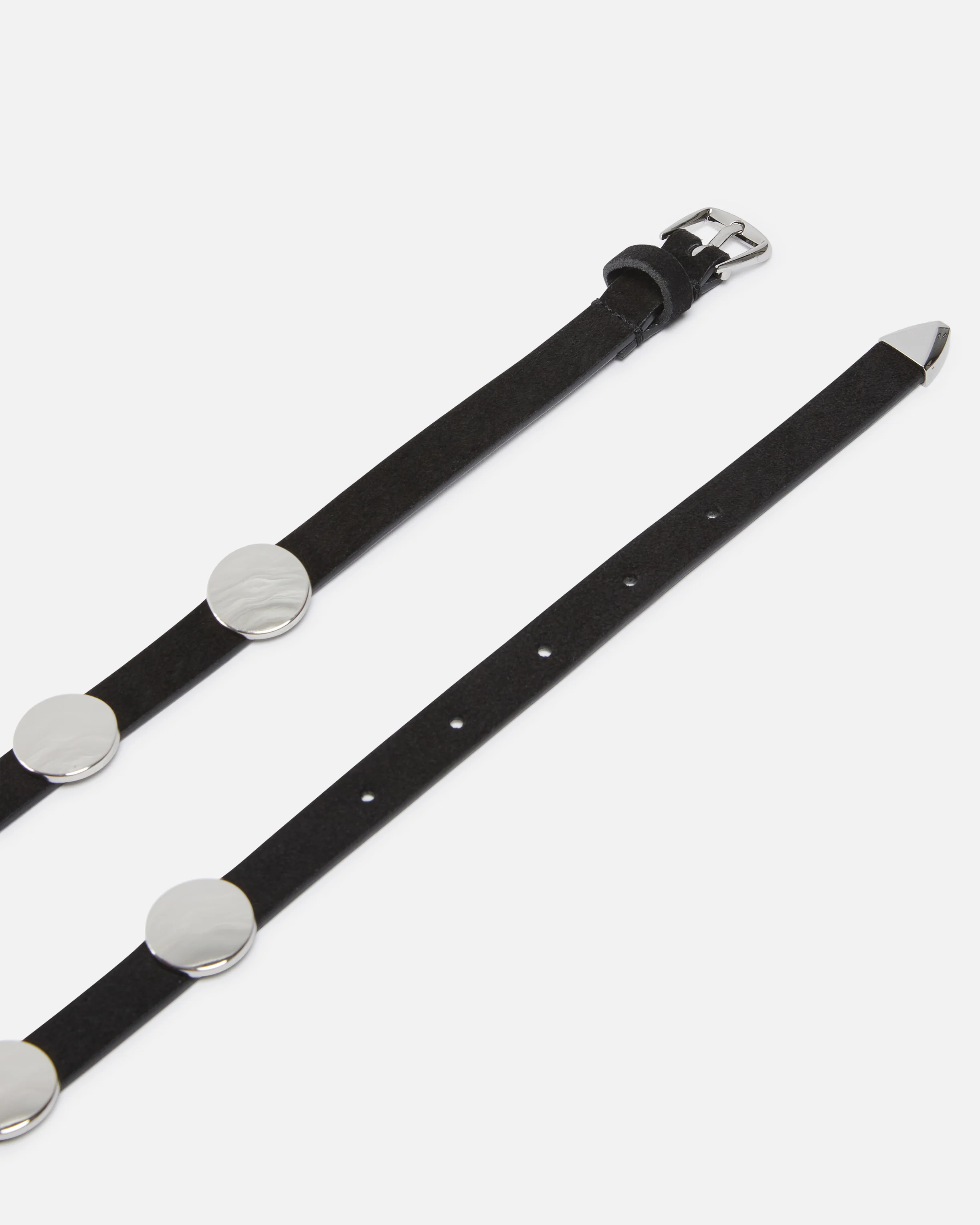 Ceinture à clous plats de 1,5 cm | Noir