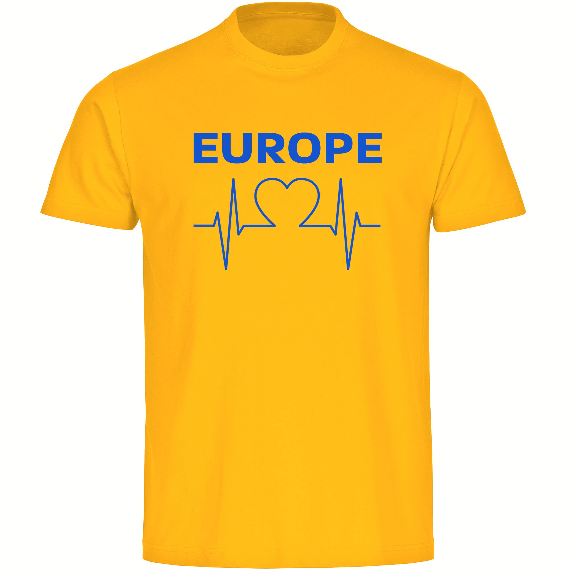 multifanshop® Herren T-Shirt- Europe - Herzschlag - Druck blau