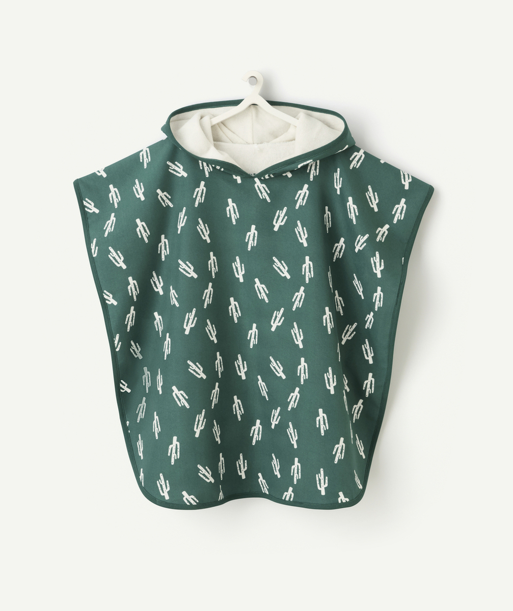 LASSIGSERVIETTE PONCHO BÉBÉ GARÇON ANTI-UV VERT AVEC IMPRIMÉ PALMIERS