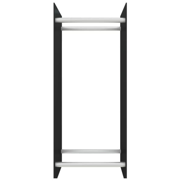 vidaXL Vedstativ svart 40x35x100 cm herdet glass