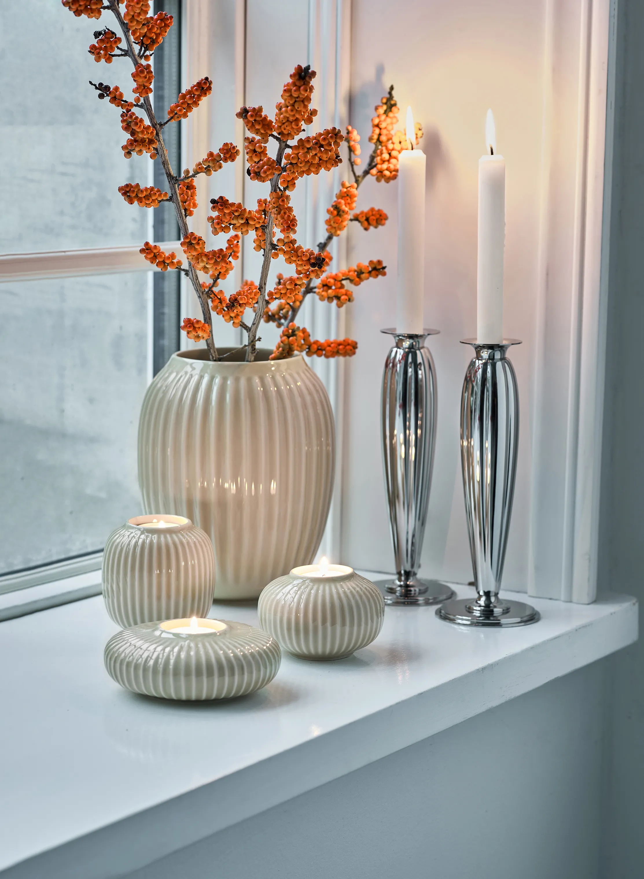 Georg Jensen Bernadotte Lysestagesæt - 2 dele