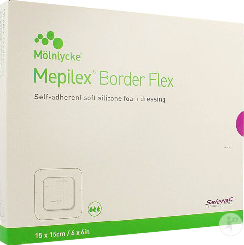 Mepilex Border Flex rectangulaire 15x15cm 5 Pièces
