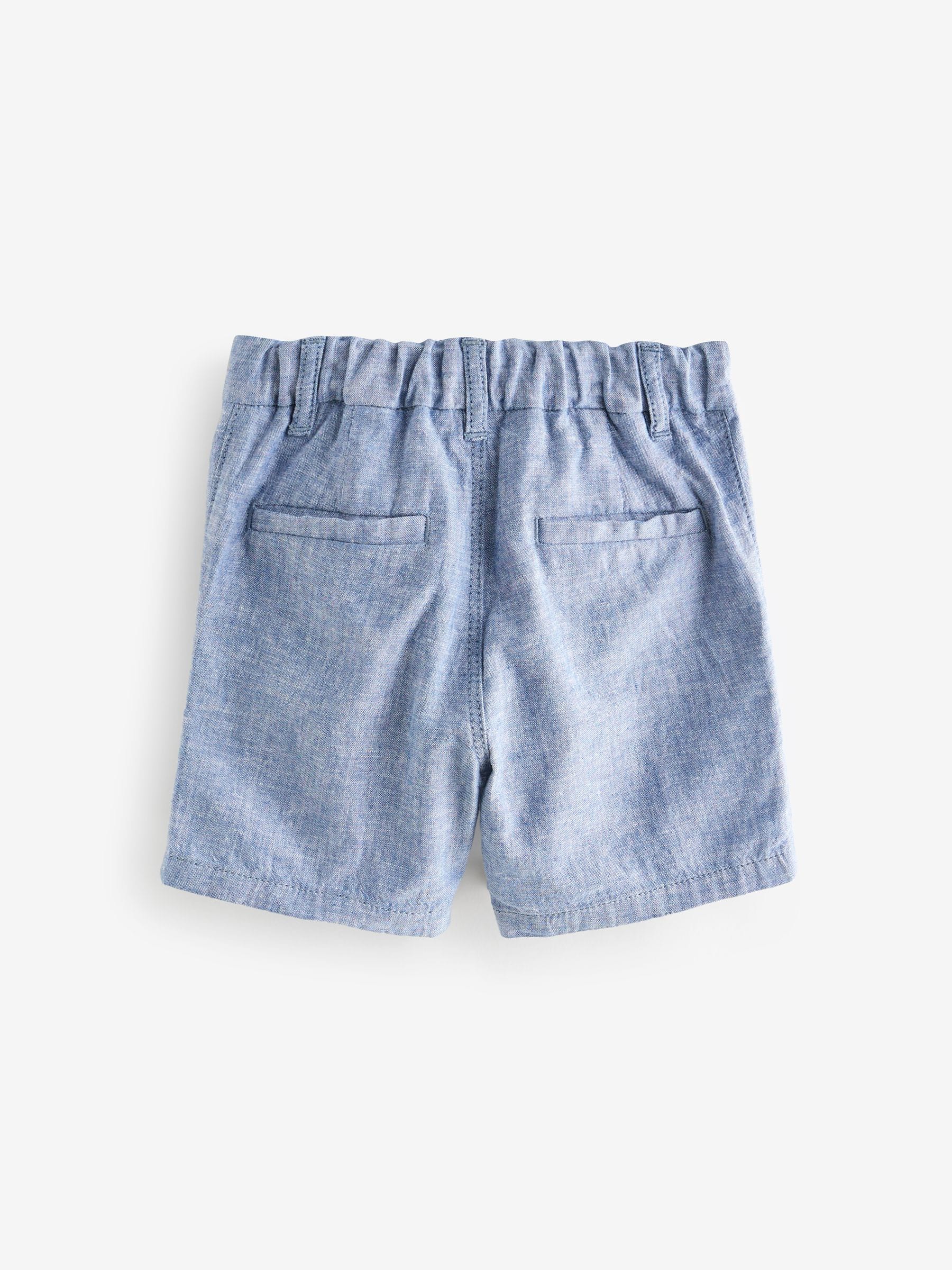 Chambray blauw - Chinoshort (3 mnd-7 jr)