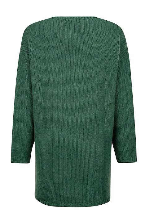 Long-Pullover, Schriftzug, V-Ausschnitt, Langarm