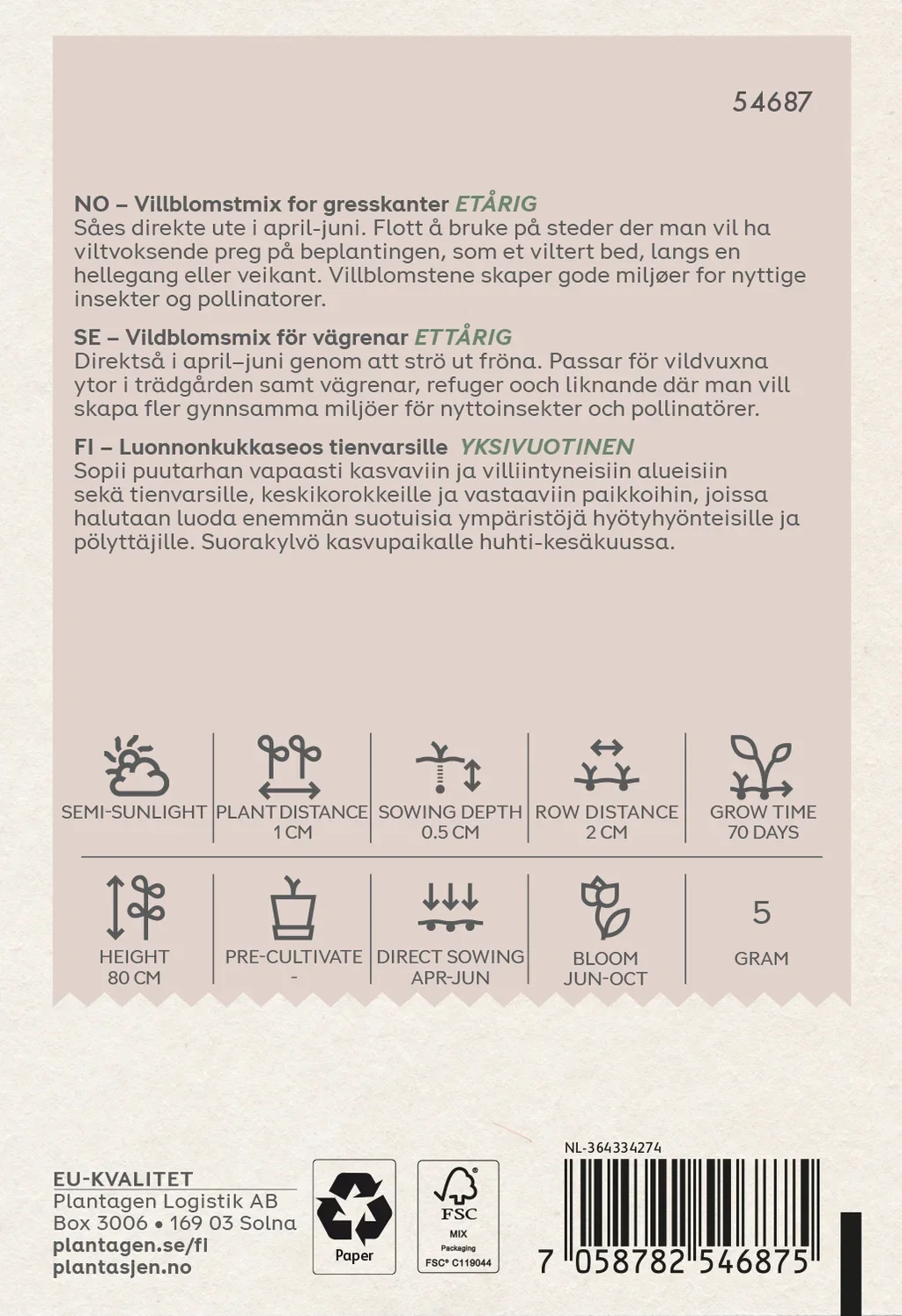 Plantagen Villblomstmix
