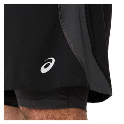 Short 2-en-1 Asics Road 5in Noir Homme