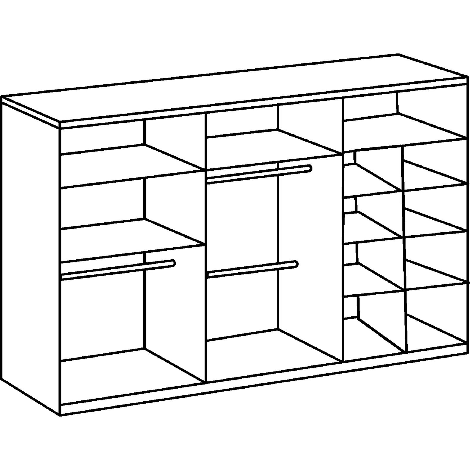 Schwebetürenschrank Minden Dekor grau/graphit 270 x 210 x 64 cm, mit Spiegel
