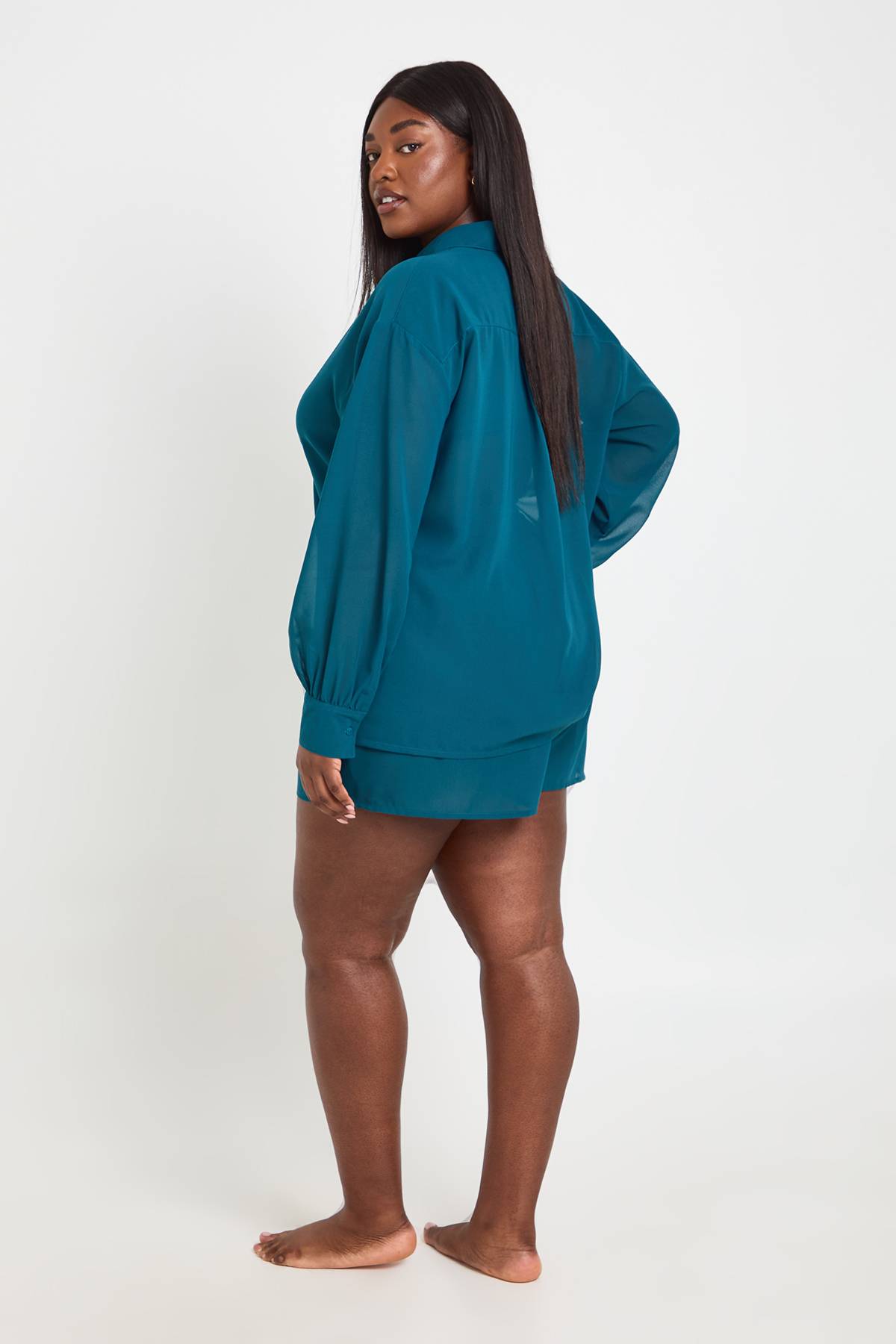 boohoo Chemise De Plage En Mousseline Grande Taille