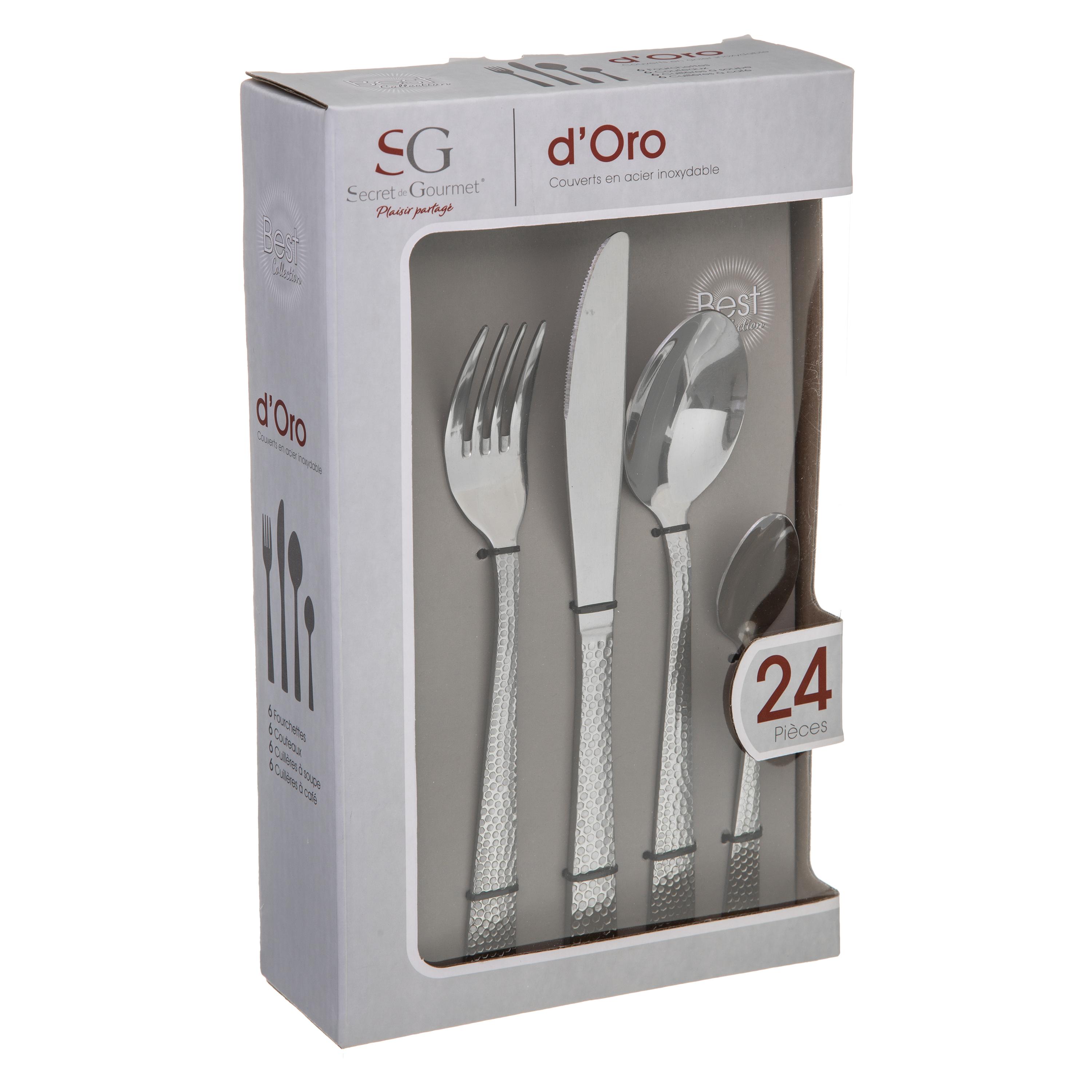 MENAGERE 24 PIECES INOX D ORO