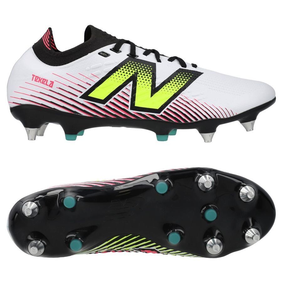 New Balance Tekela V4 Pro Low SG - Blanc/Violet/Jaune Fluo
