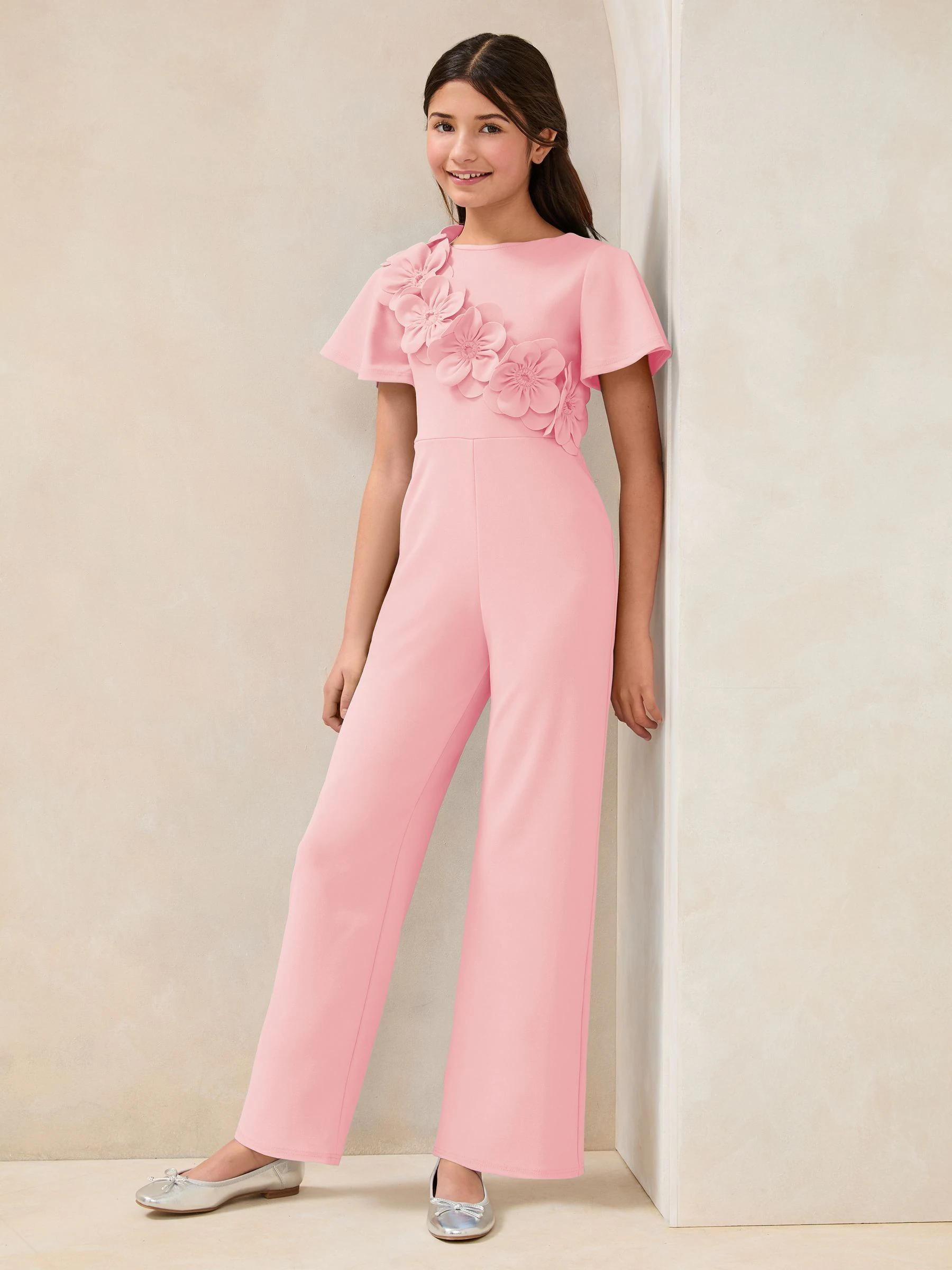 Roze - Lipsy 3D Corsage Jumpsuit (5-16jaar)