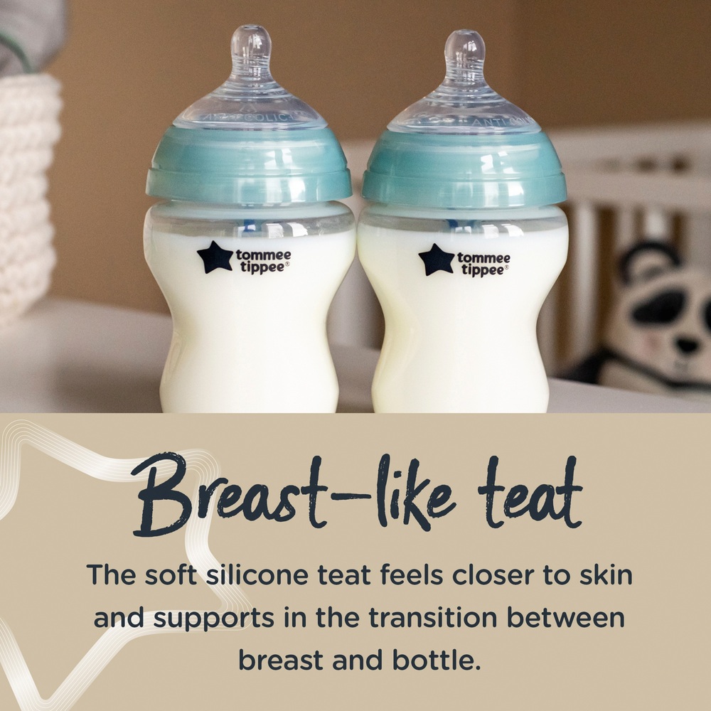 Tommee Tippee Advanced Anti-Kolik-Sauger für Babyflaschen mit mittlerem Durchfluss, 2er-Pack