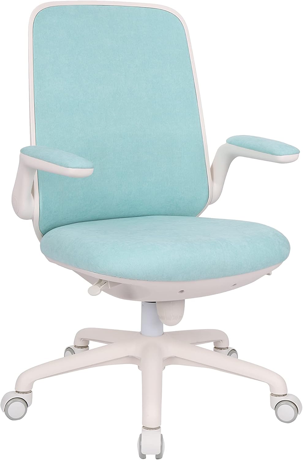 Bürostuhl Easy White Mint, Ergonomische Rückenlehne, Verstellbare Armlehnen, Klappschreibtisch, Zuhause, Büro, Home Office