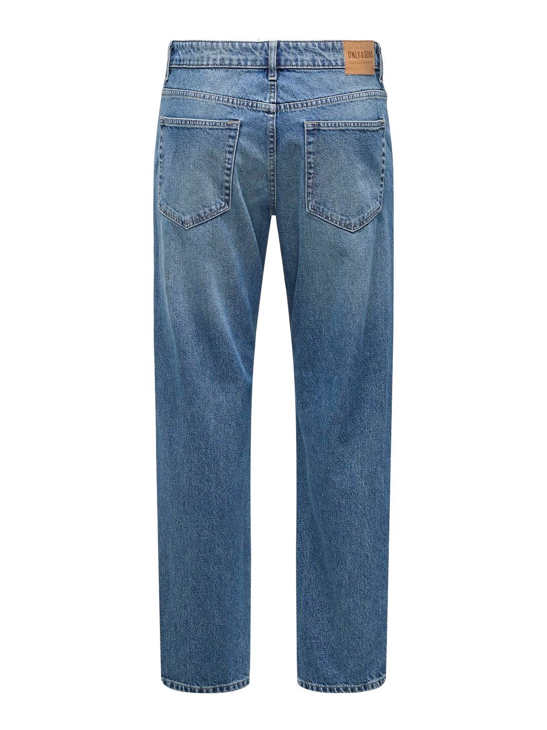 ONSEDGE Mittlere Taille Gerade geschnitten Jeans Medium Blue Denim