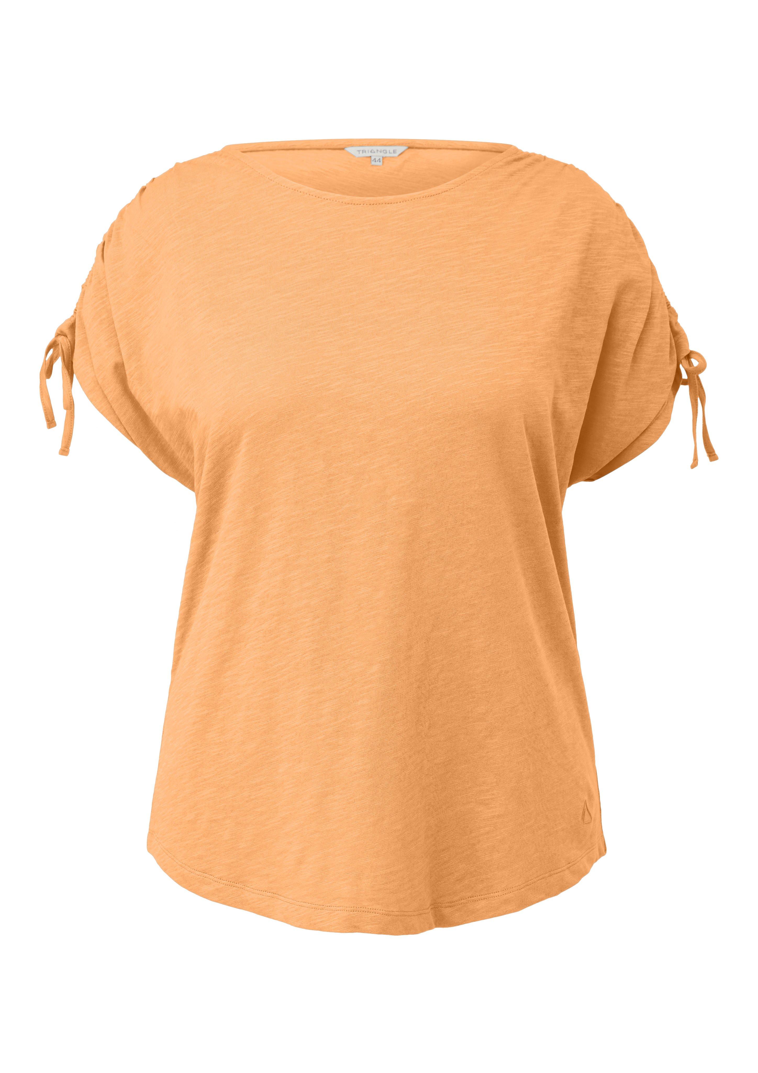 Shirt mit Raffungen am Ärmel, aus Flammgarn-Jersey