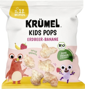 Krümel Kids Popcorn Banane Erdbeere, 20 g