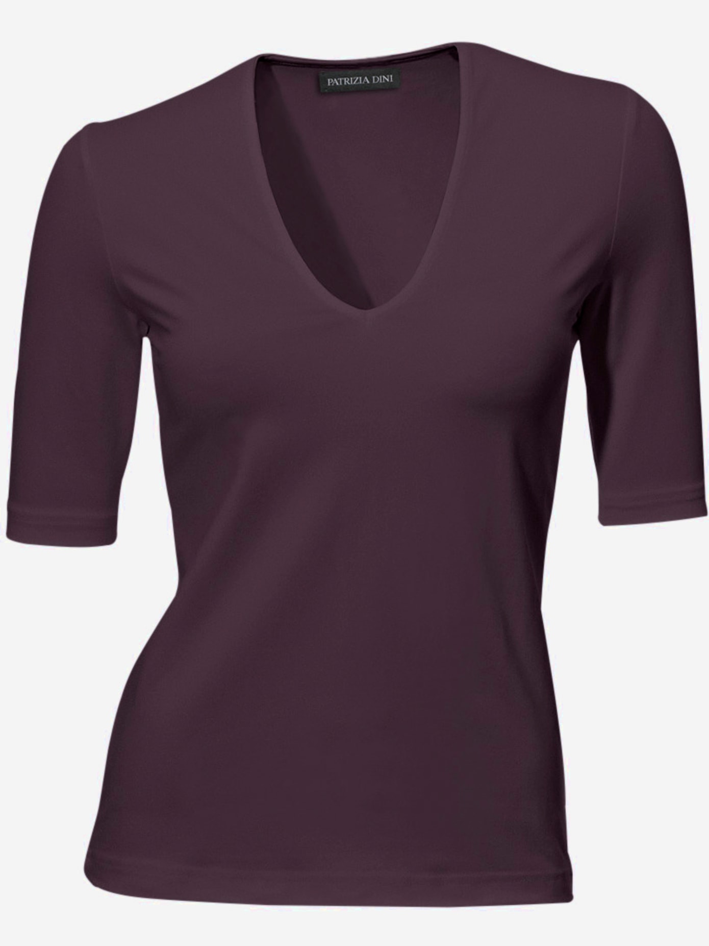 T-shirt en v manches mi-longues et encolure en v féminine