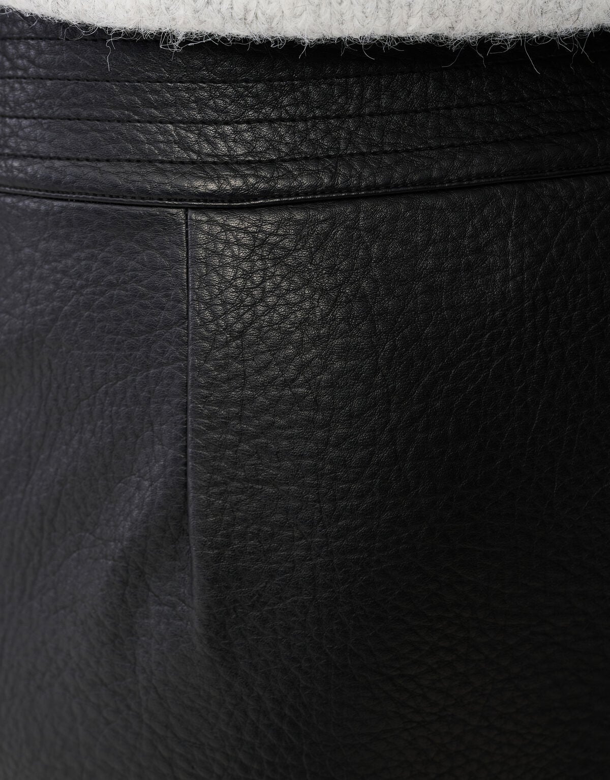 Vegan Leren Overlap Maxi Rok Zwart