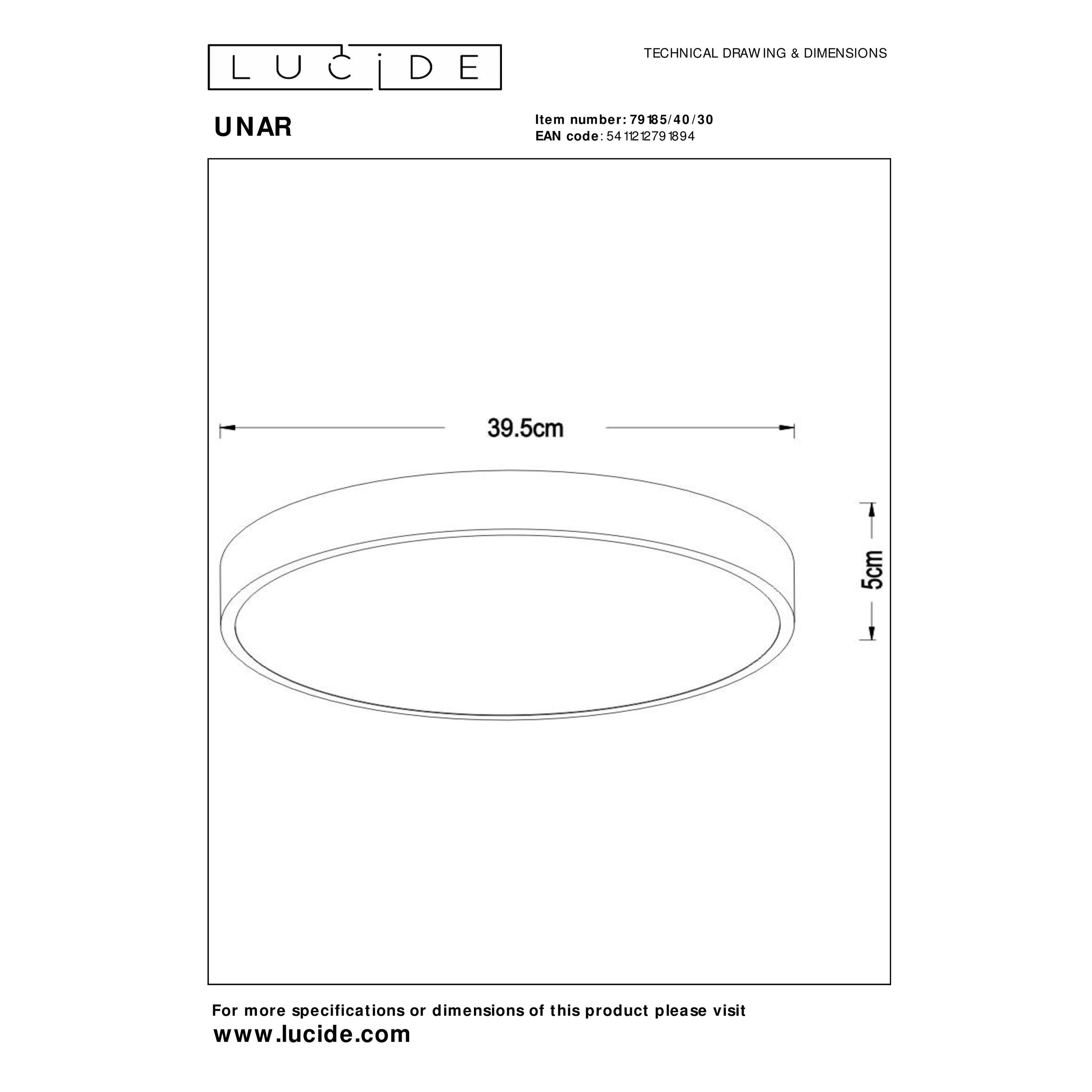 Unar plafondlamp LED Ã40 zwart