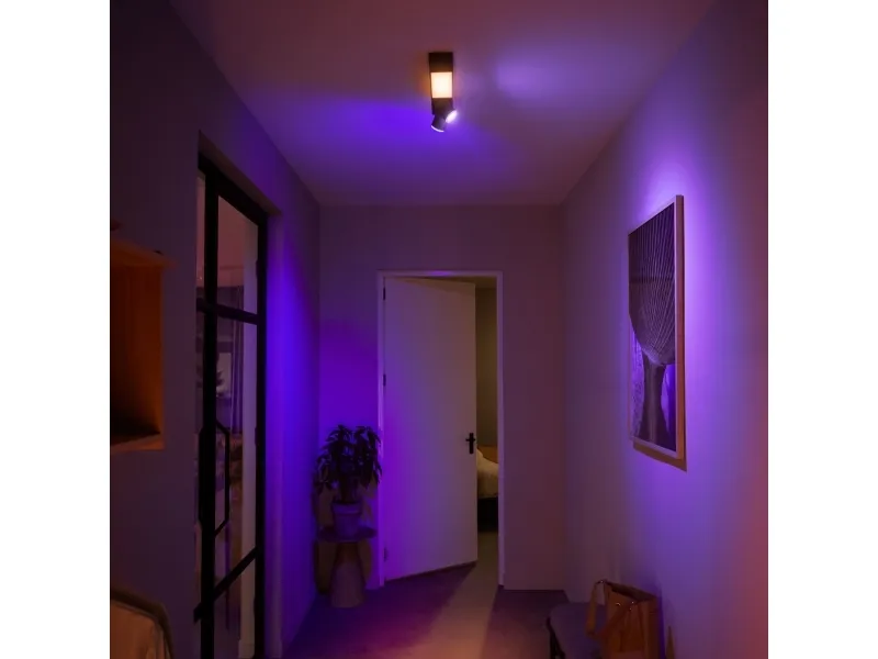 Philips Hue White and Color Ambiance Centris - Loftsspotlys - LED-lyspære/LED x 3 - 16 millioner farver - 2000-6500 K - sort