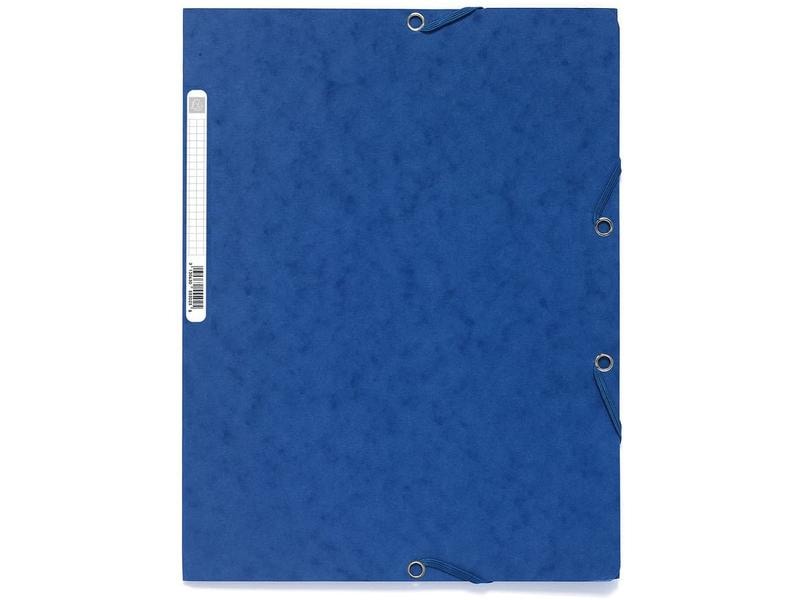 Exacompta Gummibandmappe A4 Blau, 250 Blatt Sammelmappe mit Gummizug