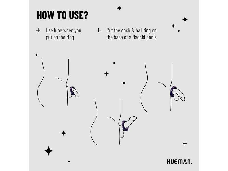 Hueman Saturn vibrierender Penis/Hodenring Lila Hochwertiges Sextoy