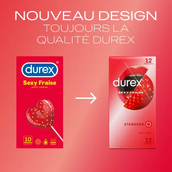 Camisinhas Durex Sexy Strawberry - 12 Camisinhas Perfumadas