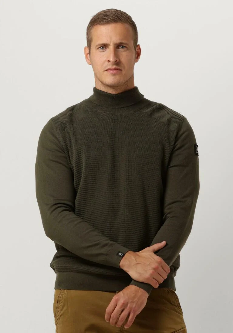 VANGUARD groene vanguard coltrui roll neck pima cotton