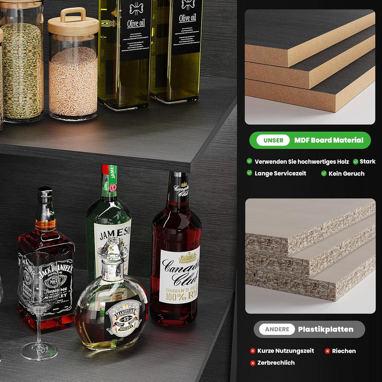 Vitrine mit LED Beleuchtung, Acryl Vitrine mit Menschlicher Sensor, Regal mit türen für Sammlervitrine Und Wohnzimmer Schlafzimmer, Eckschrank Schwarz