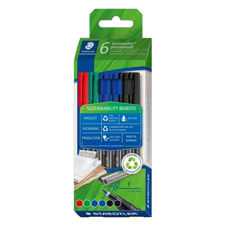 STAEDTLER® Lumocolor® permanent pen 318 Universalstift F, 6er Packung