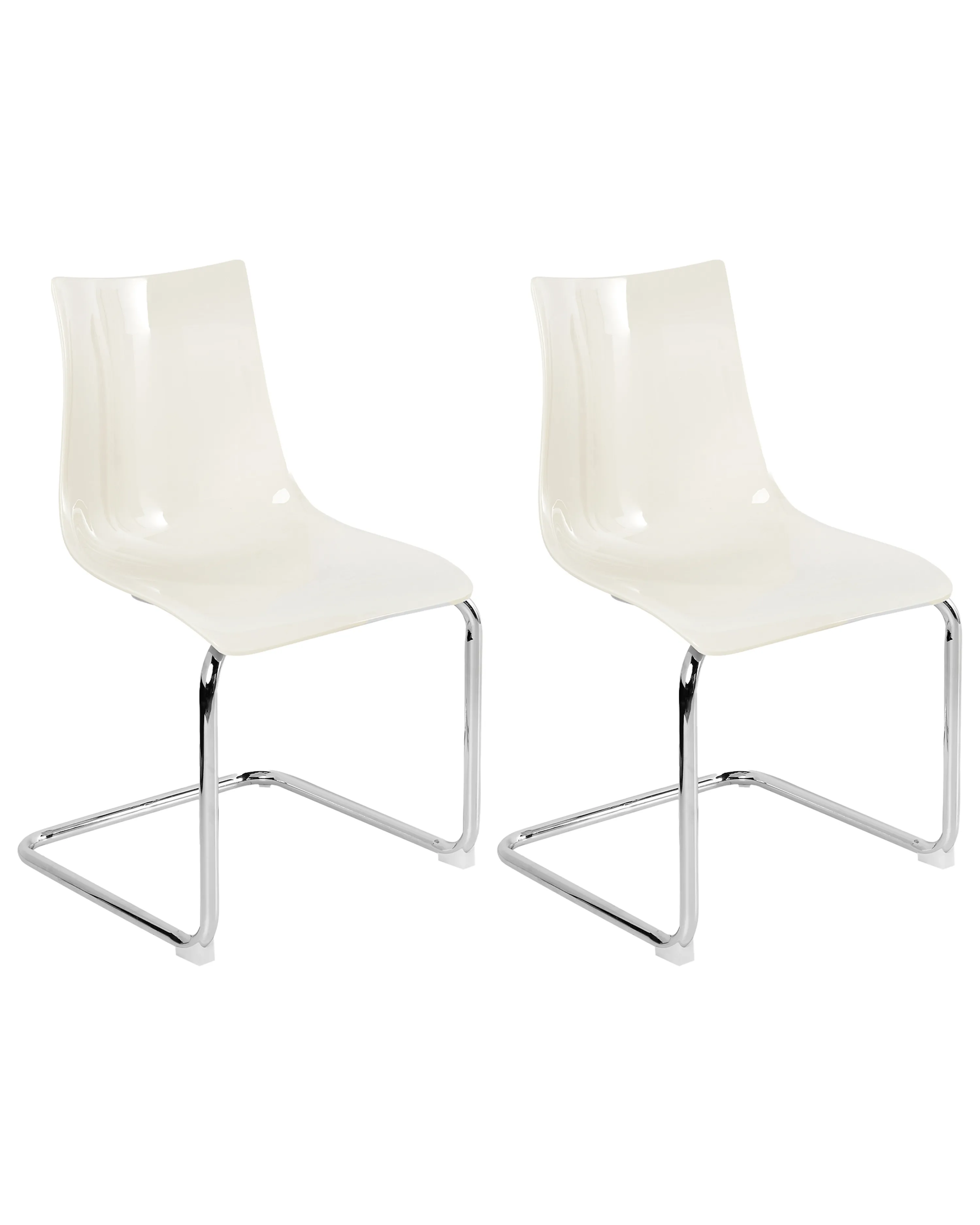 Set van 2 eetkamerstoelen MARSHALL Gebroken wit