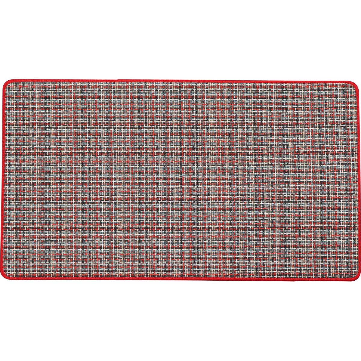 TAPIS PIXEL 45X80CM POLYESTER TISSE ROUGE