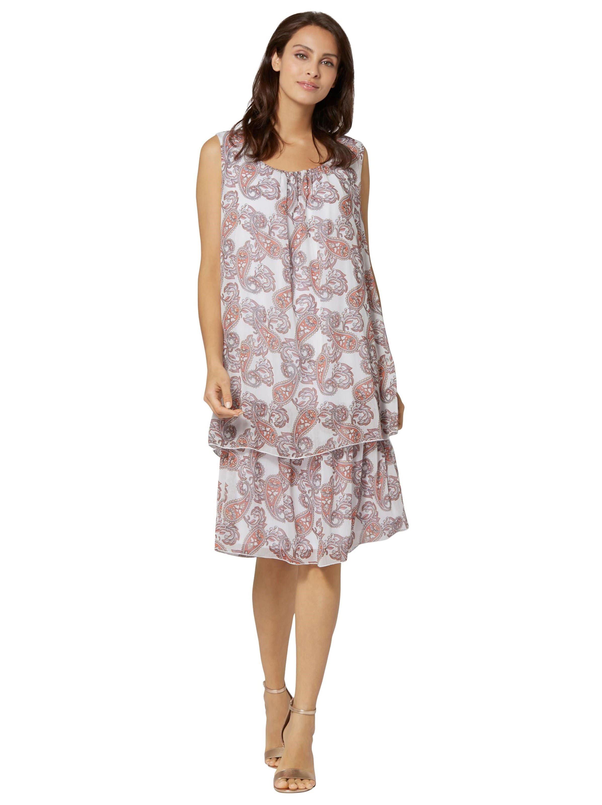 Chiffonkleid in ärmelloser Form, mit Paisleydruck