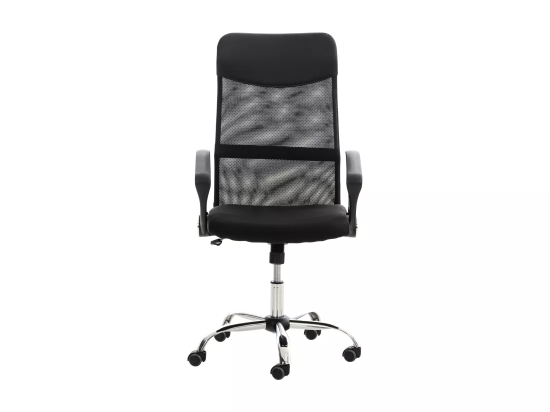 Chaise de bureau - Similicuir & Métal chromé - Noir - Washington
