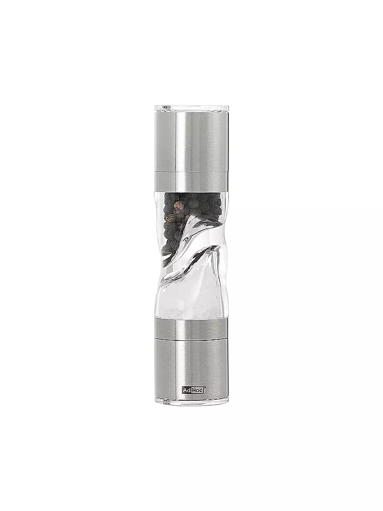 AD HOC Pfeffer- und Salz-Doppelmühle DUOMILL PURE MINI 15cm silber