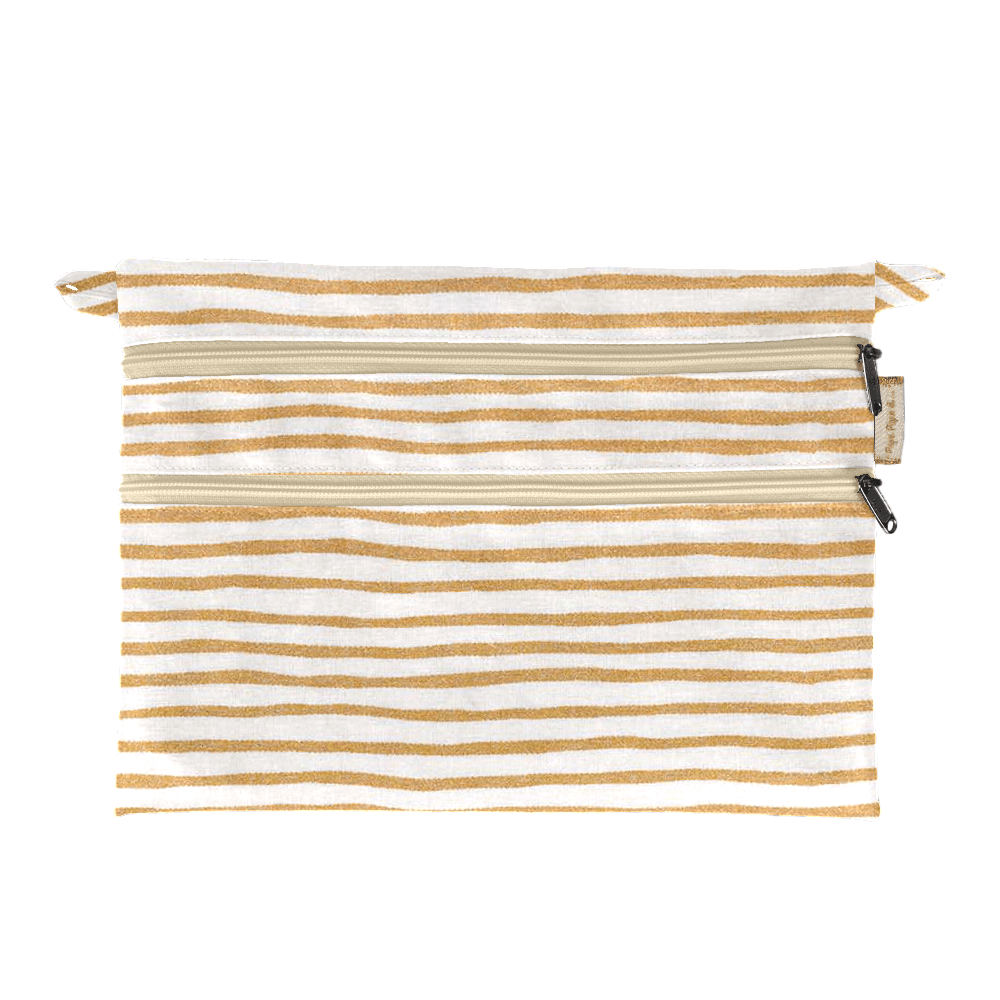 Pochette Plate Aloïs Rayé Or Blanc