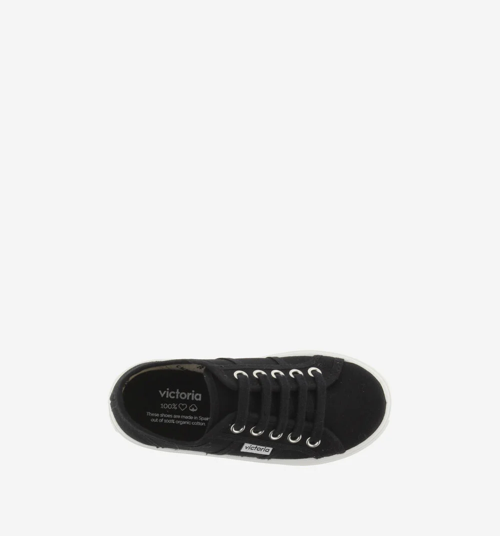 BARCELONA PLATEFORME TOILE Baskets plateforme en toile NEGRO