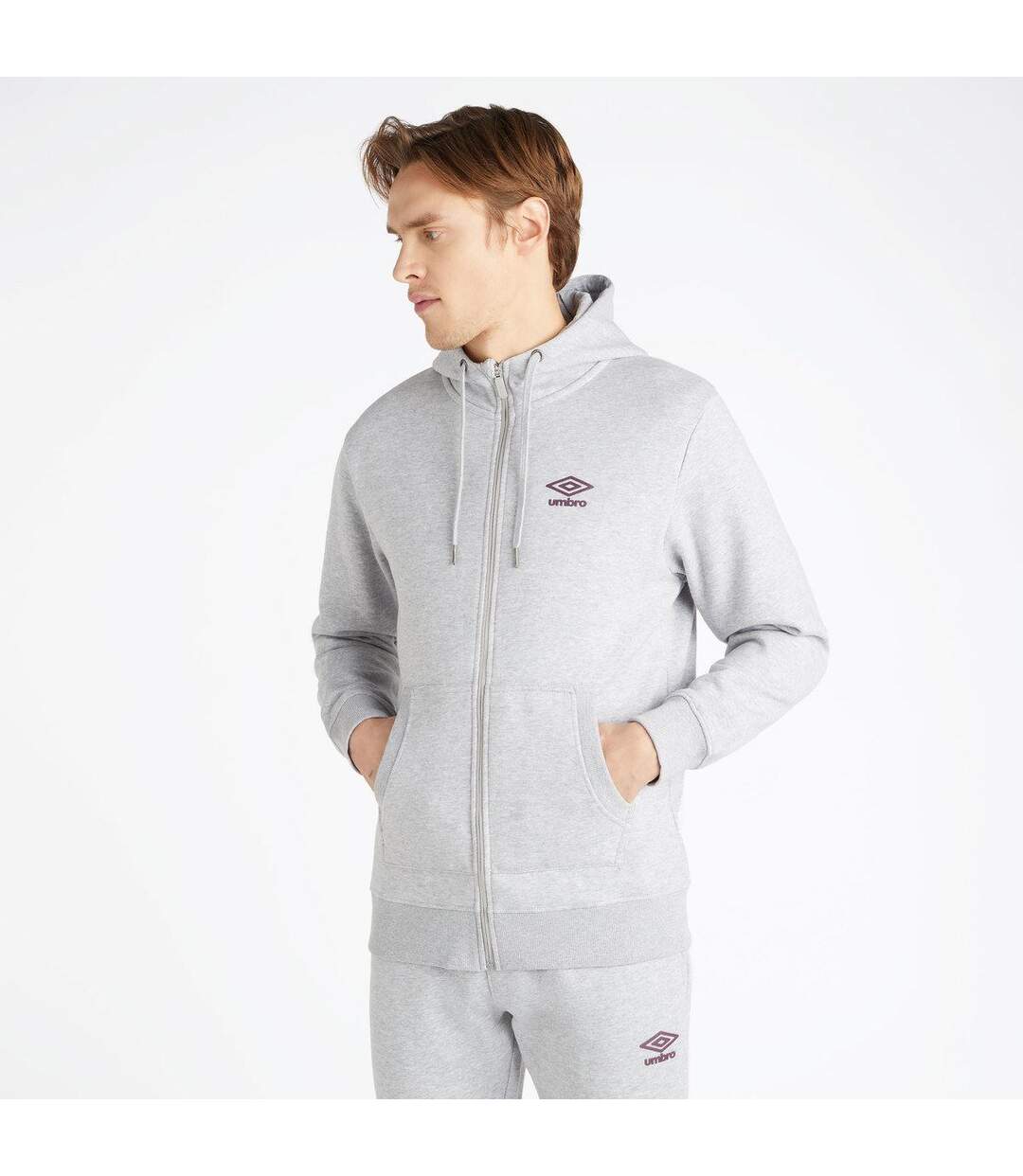 Umbro - Veste à capuche CORE - Homme (Gris chiné / Violet foncé) - UTUO1815